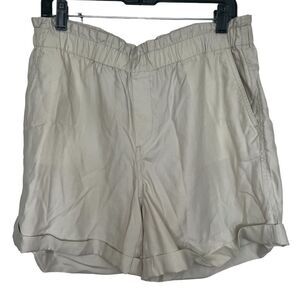 Loft Beige Lyocell High Waist Paper Bag Shorts Size Medium